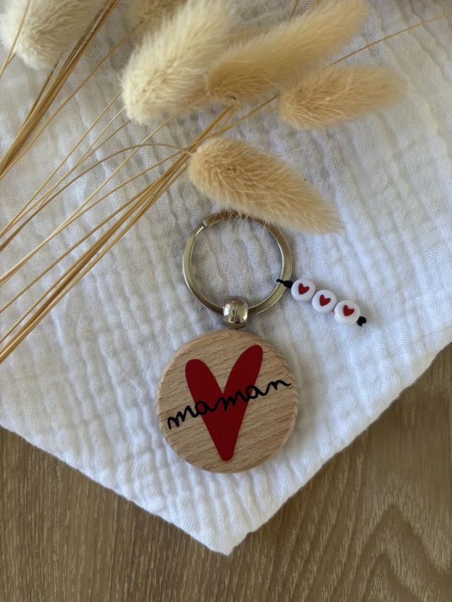 Porte-clés coeur - Maman
