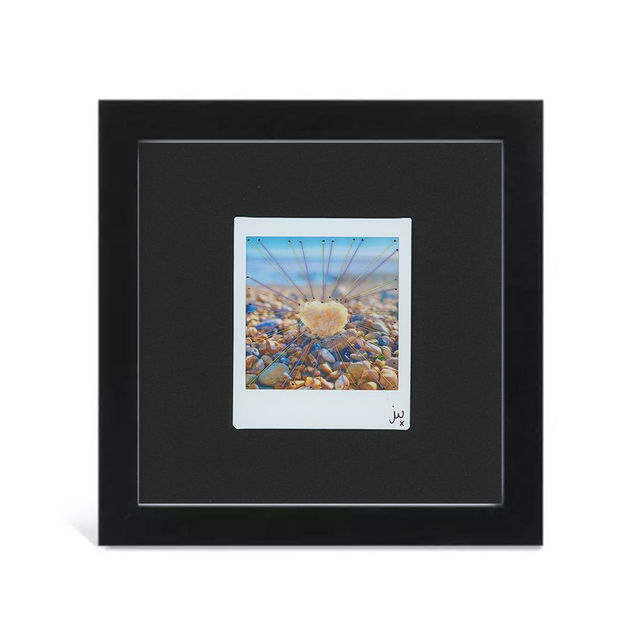 Framed Seafoam Heart with Embroidery Instax Artwork