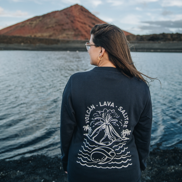 Sudadera azul marino Volcán, Salitre y Lava