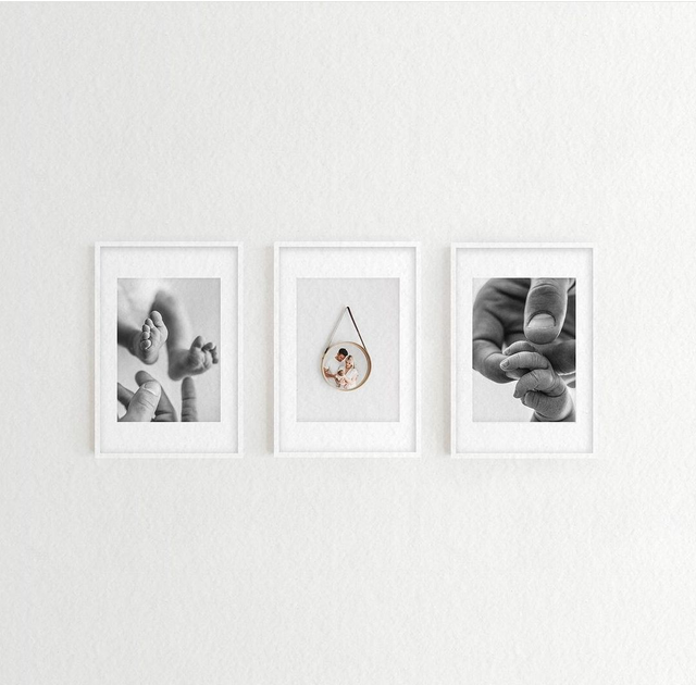 3 quadros 20x30cm com moldura branca e vidro