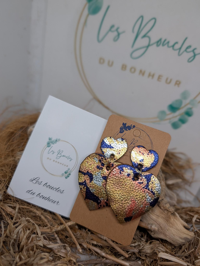 Boucles d'oreilles Louise marine dorée lo066