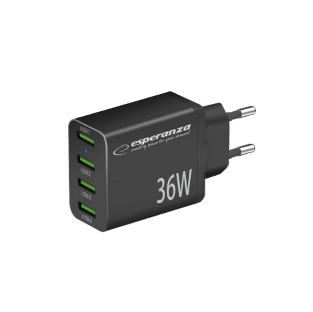 ESPERANZA CHARGER 36W 4x USB-A QC 3.0 18W EZC107K