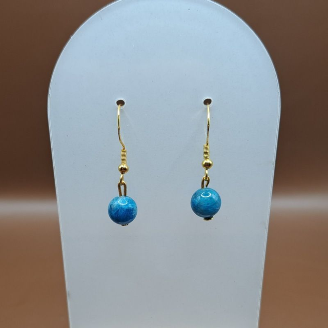 Crochets Apatite bleue 8 mm