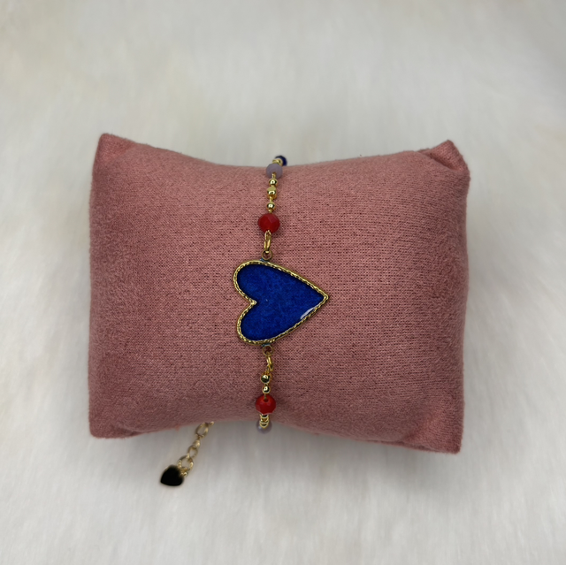 Bracelet Cœur bleu foncé 