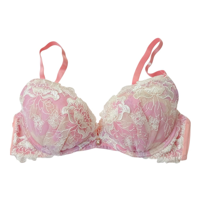 Pink multicolour embroidered Japanese Bra UK 32C, UK 32B 