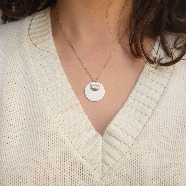 Collier HALO (nacre blanche)