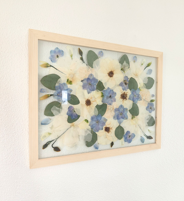 Herbier conservation de bouquet entre deux verres