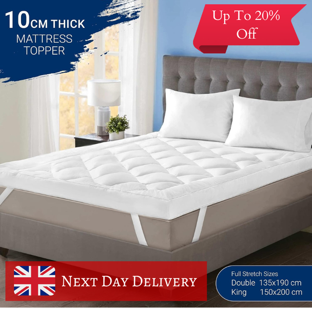 Bedbric Mattress Topper - Soft & Fluffy Quilted Single Mattress Topper - Hypoallergenic & Cozy Mattress Topper