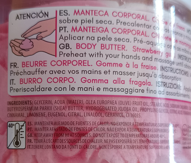 The Fruit Company " Beurre corporel Gomme à la fraise "