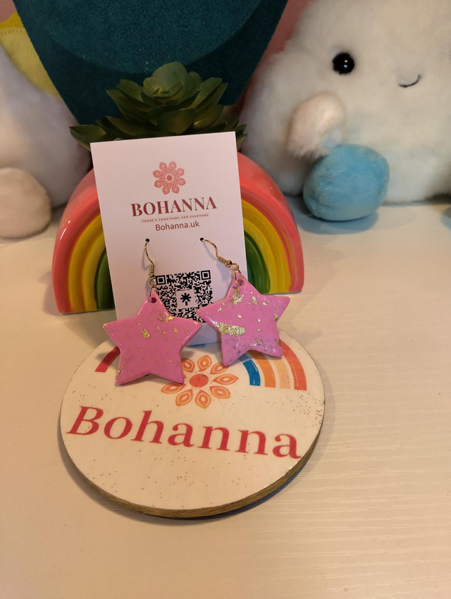 Handmade polymer clay earrings - Candy Star 