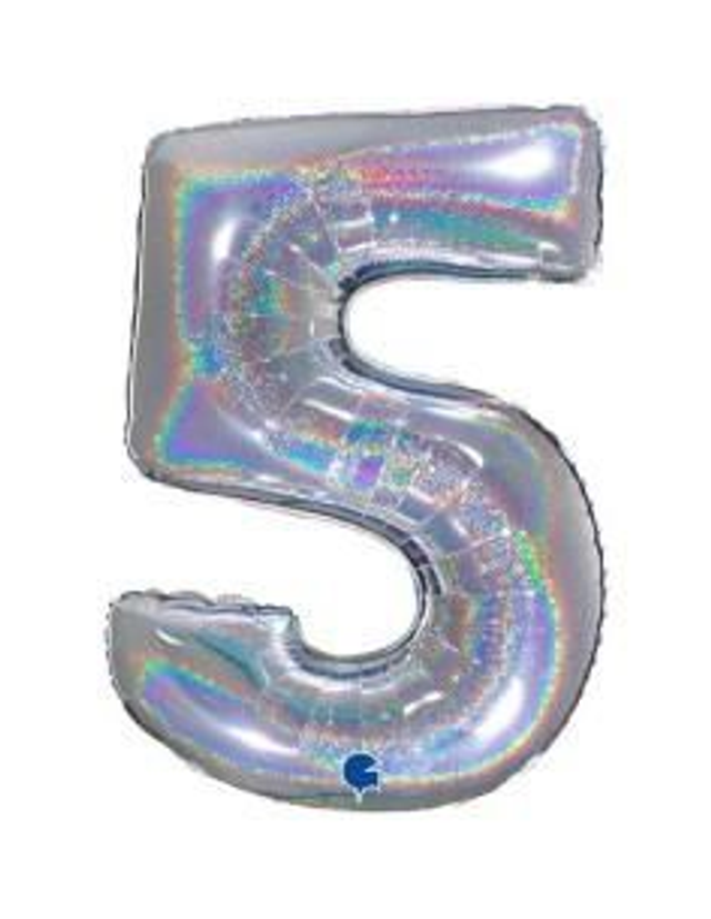 Numero 5 Holografico Argento 