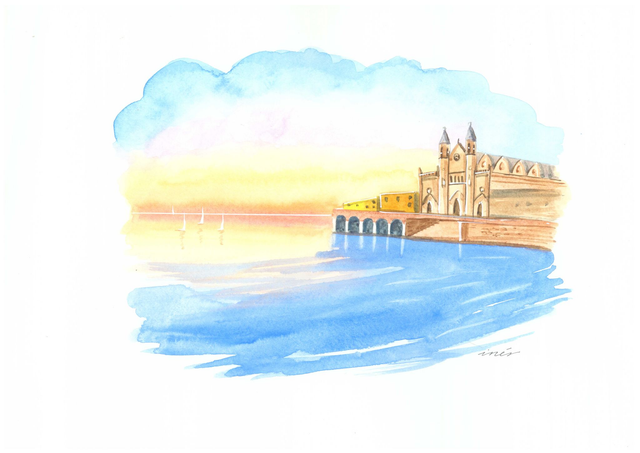 MALTA - Acuarela original Tamaño A4 