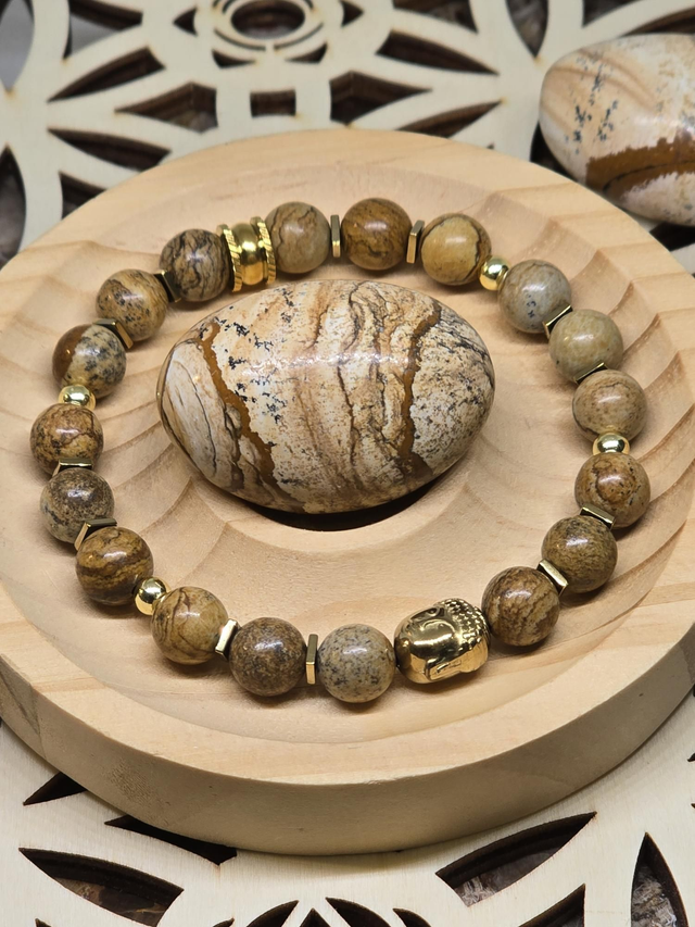 Bracelet Jaspe paysage 0,8 cm 