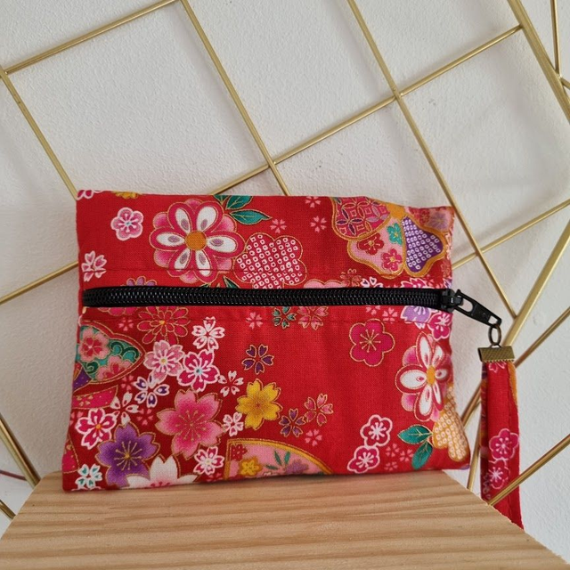 Porte-monnaie zip devant "Miya" rouge