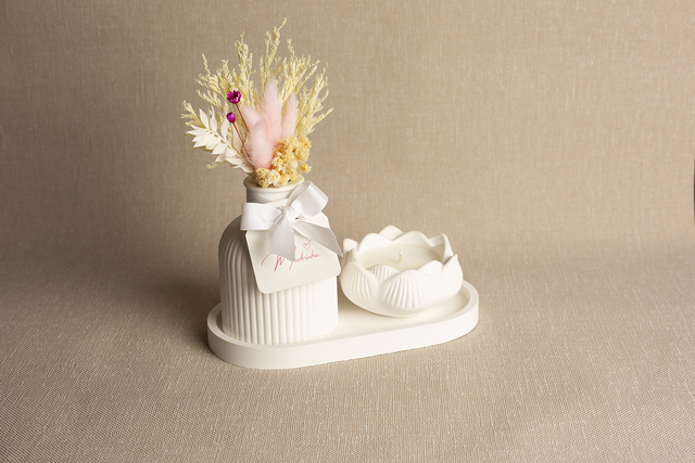 Conjunto Jarra Floral com vela