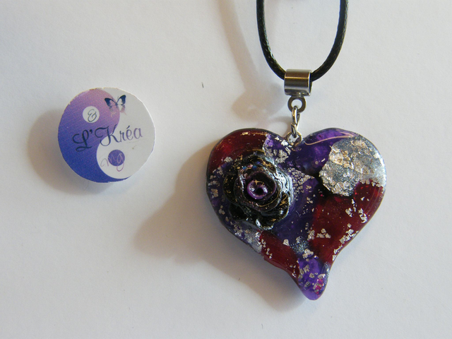 Coeur Violet/Rose/Noir/Blanc