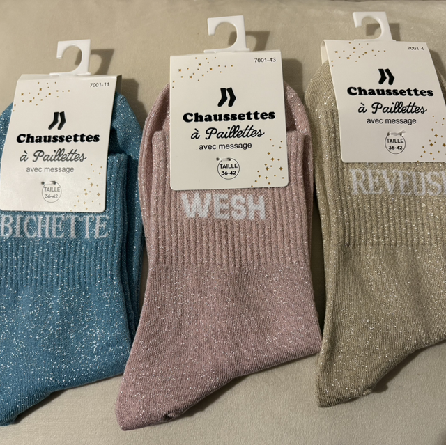 Chaussette à paillettes lot 11