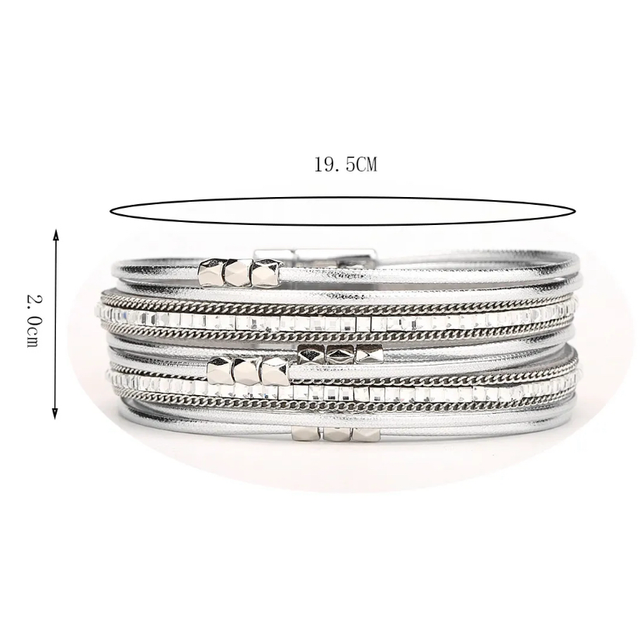 Multi Strand Sparkle Silver Wrap Bracelet