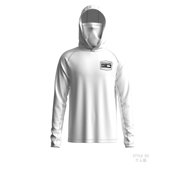 TSHIRT UPF 50+ NOWHERE FISHING WHITE Longsleeve 