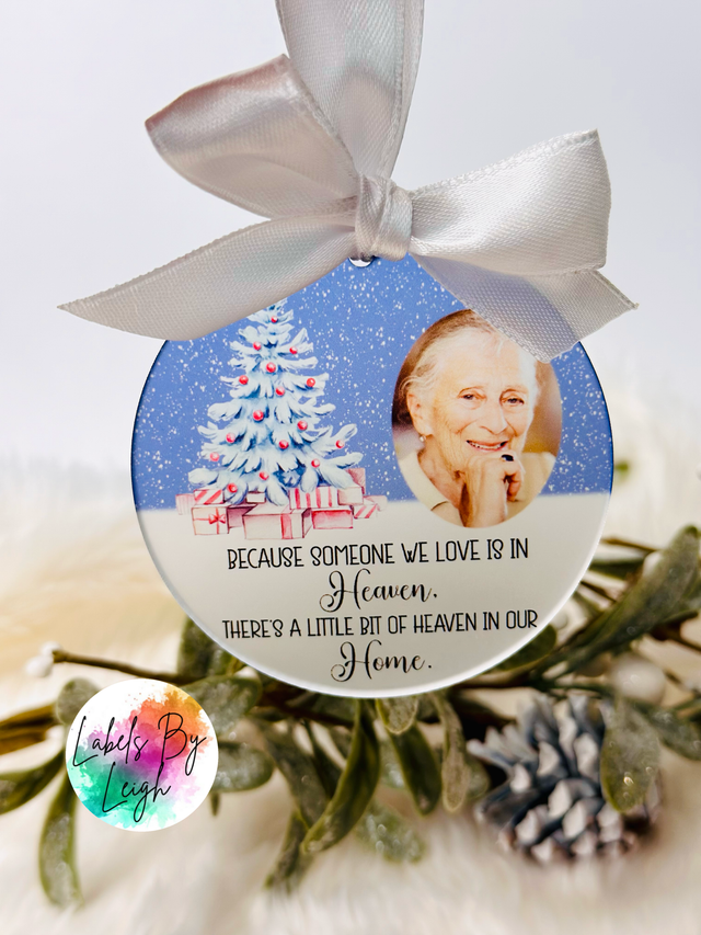 Personalised photo Memorial Christmas Tree Decoration