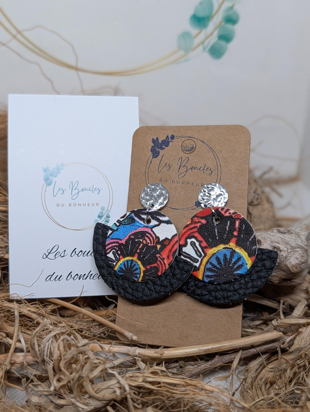 Boucles d'oreilles Dona noir do090