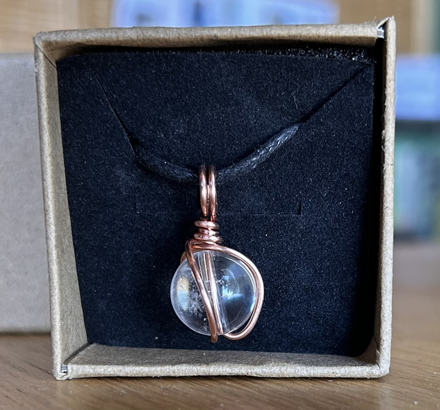 Quartz Copper Wrapped Adjustable Necklace