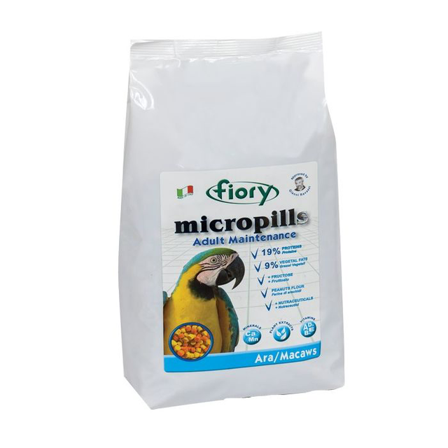 Fiory MicroPills Cold Pressed Pellets Macaw Parrot Food 