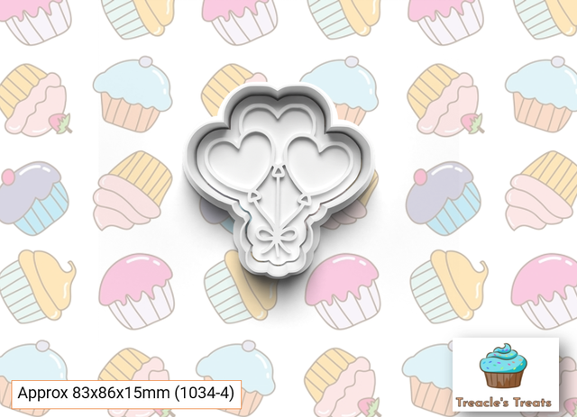 Valentines Theme Fondant/cookie stamps with cutters (Set 7)