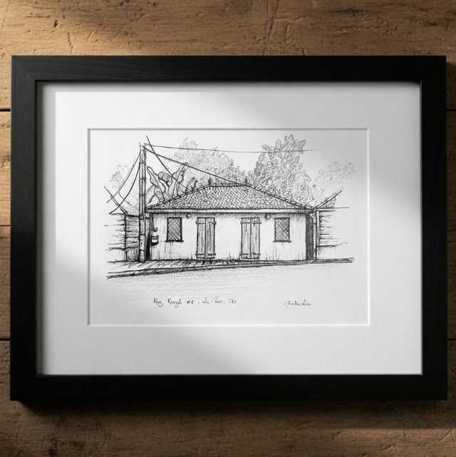 Encre et graphite - case créole #6 - Les Trois Ilets - Martinique 