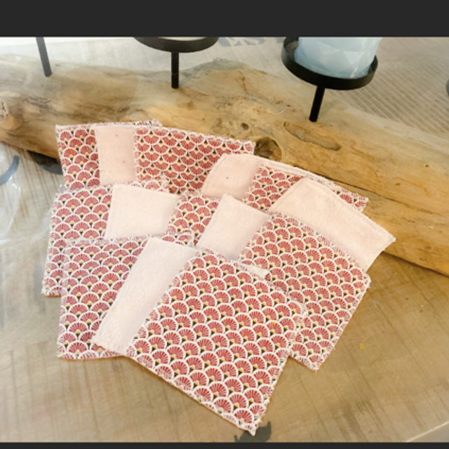 Lingette démaquillante éventail bordez  bambou 