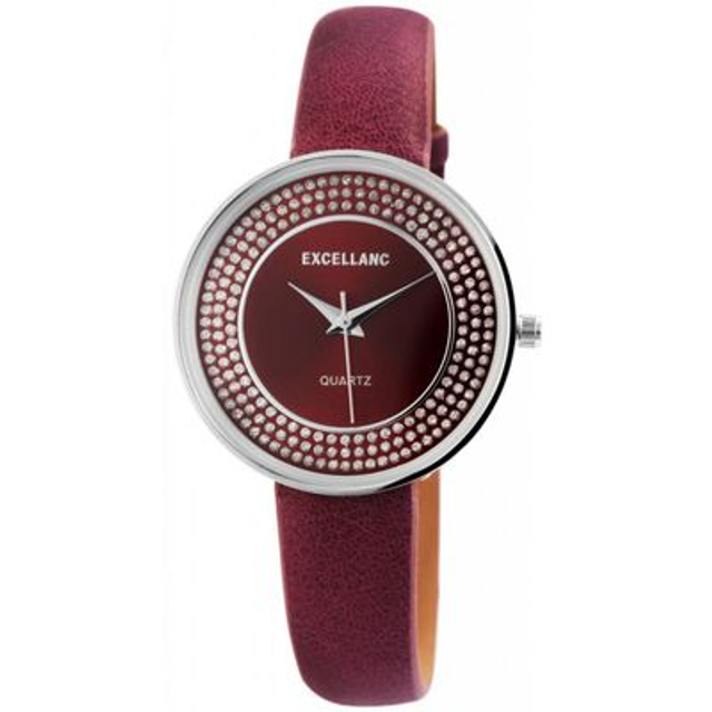 montre marque excellanc femme bracelet cuir rouge