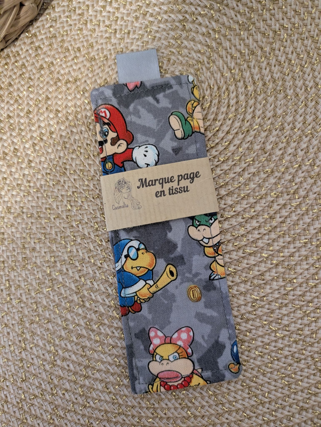 Marque page en tissu modèle Mario