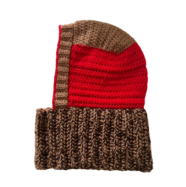 Balaclava rouge et marron