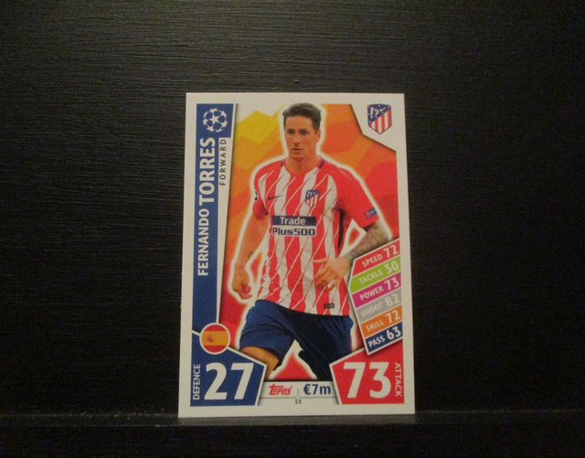 Fernando Torres - UEFA Champions League Match Attax 2017/18 Original Trading Card #53