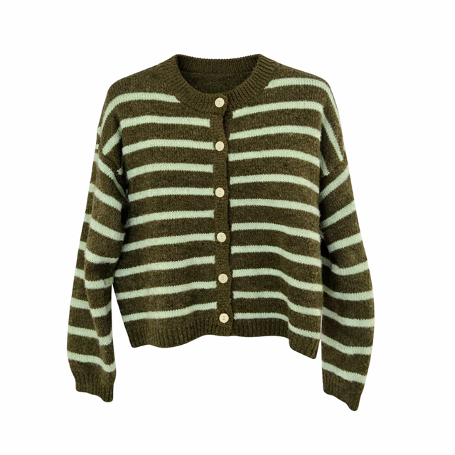 New! Vest gestreept groen