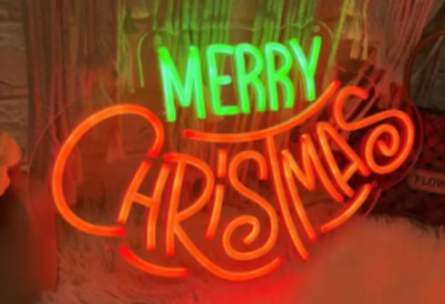 LED lamp neon stijl Merry Christmas (40x24cm)