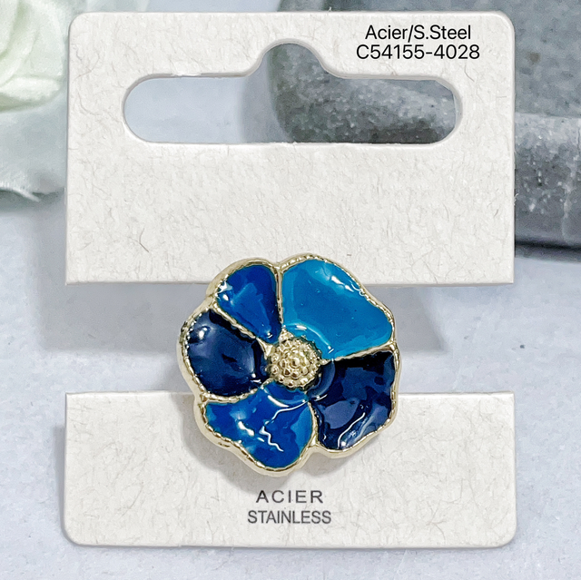 Bague fleur émaillée 