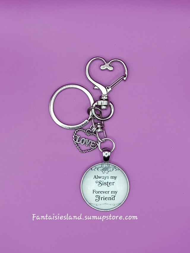 Accroche-clés Argenté Always ma sister forever my friend