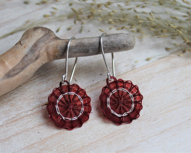 Boucles d'oreilles tissées en crin de cheval