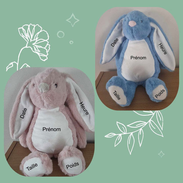 Doudou lapin à personnaliser