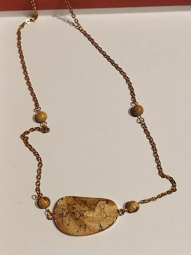 Collier pierre jaspe paysage 