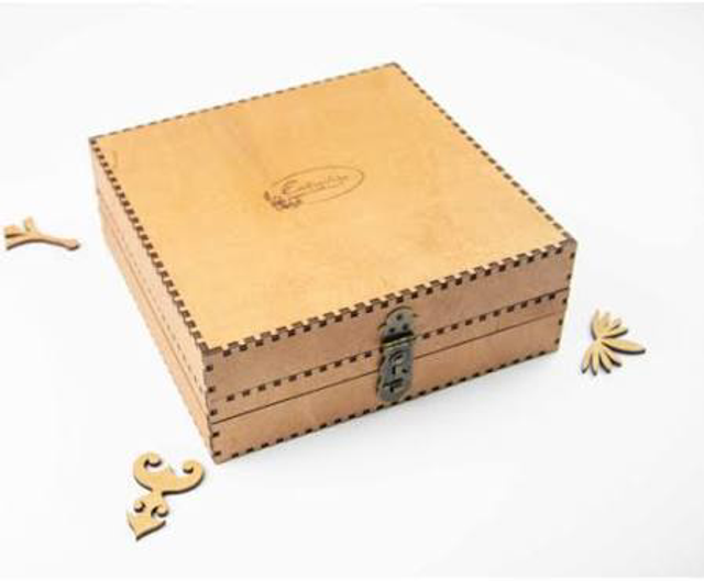 Embroidery Craft Wooden (Walnut) Needle Organizer Box