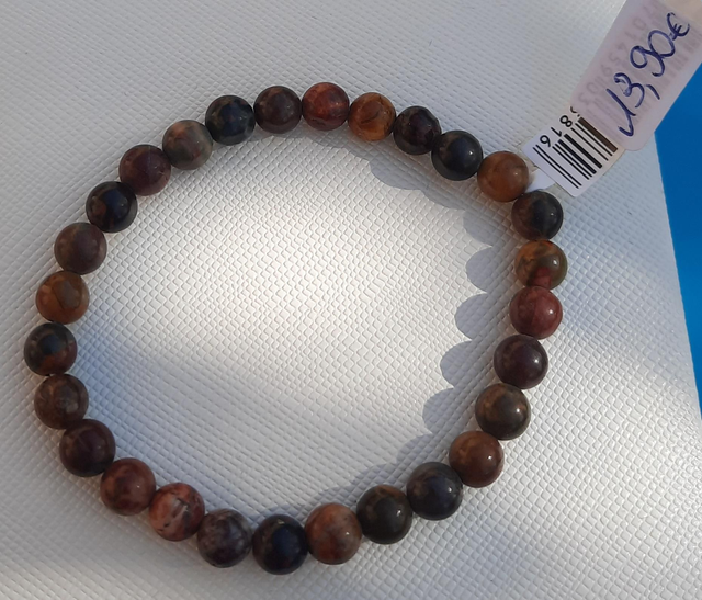 Bracelet boule 6mm Jaspe polychrome AA