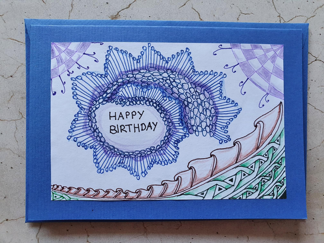 Schreibkarte Fisch "Happy Birthday"