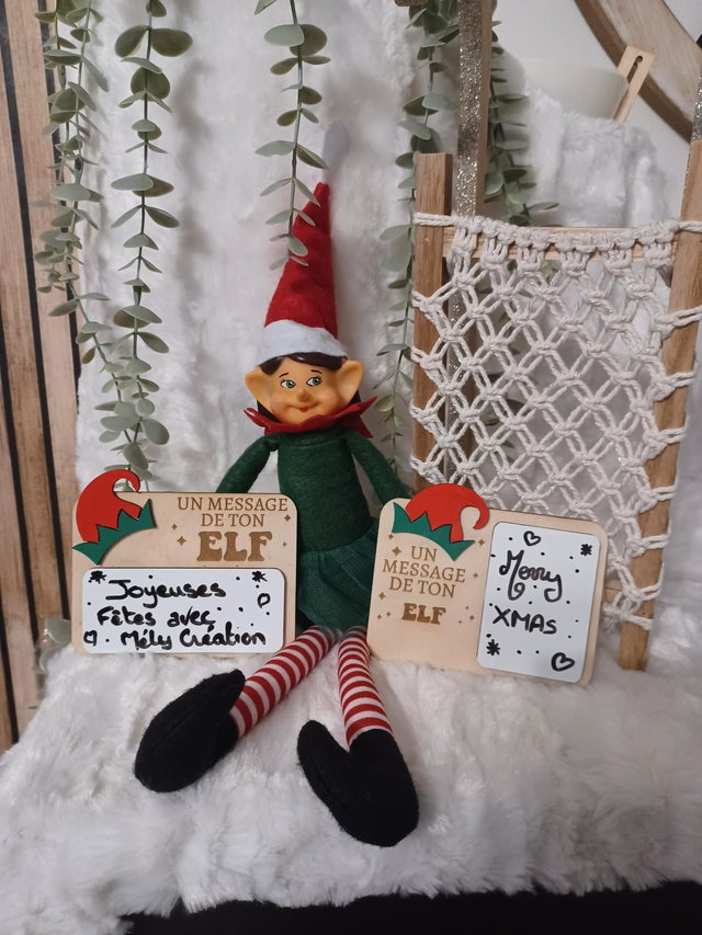 Plaque “Un message de ton Elf” – Tradition du lutin farceur 🎅✨