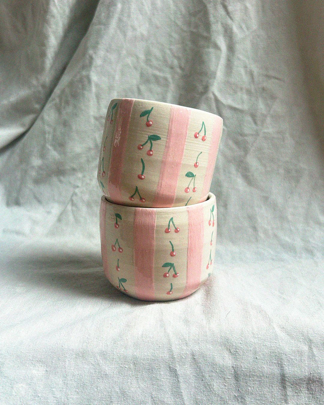 Gobelets Cerises et Rayures