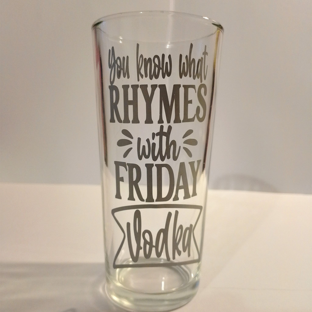 Hand Decorated Vodka Themed Glass - 5 Unique Designs for Vodka Lovers