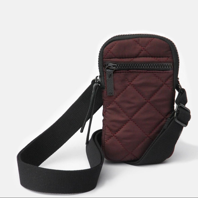 Burgundy Quilted Phone Bag