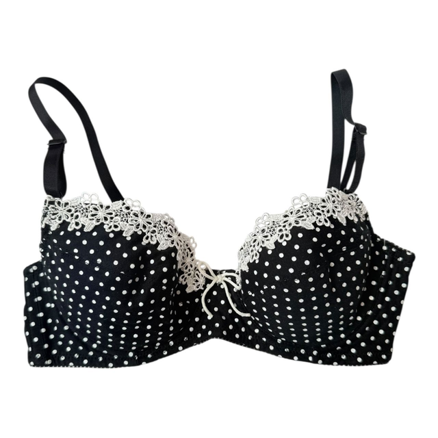 Black and white polka dot Japanese Bra 32A   