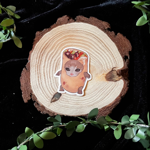 Sticker Gatos comida // Burrito